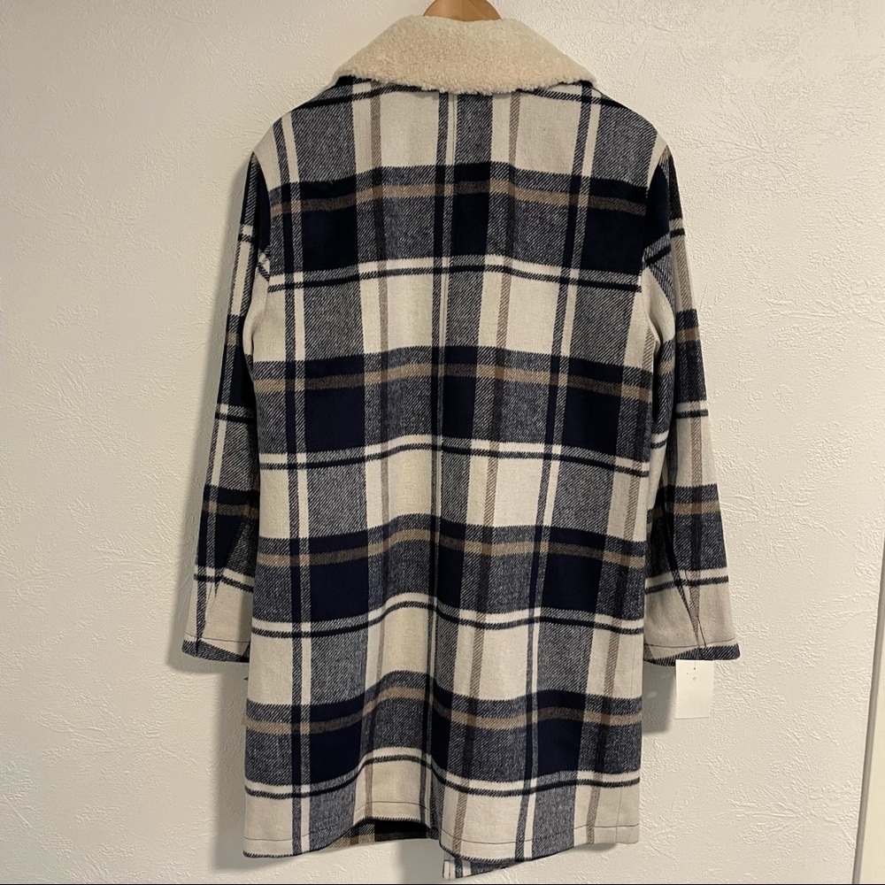 NWT Levis plaid long coat w/Sherpa detailing sizeM - Picture 4 of 7